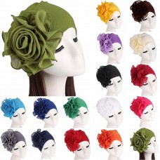 Mujers Muslim Flowers Turban Elastic Cap Cancer Chemo Hats Hair Loss Head Wrap  eb-26730423